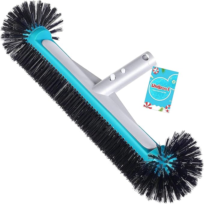 Swimming Pool Brush Head with Round Ends, 17.5" Heavy Duty Aluminum Back Head