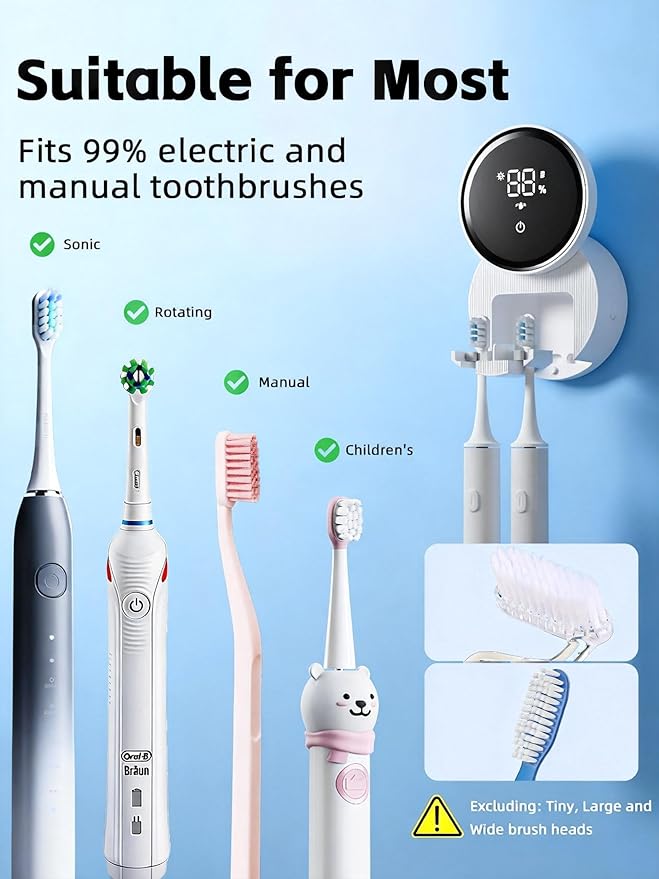 Toothbrush Holders for Bathroom, WONICO Toothbrush Sanitizer Holder, Tooth
