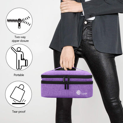 Luxja Double-Layer Sewing Supplies Organiser, Sewing Accessories Organiser for Needles, Thread, Scissors, Measuring Tape and Other Sewing Tools (Bag Only), Purple
