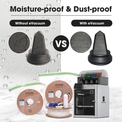 eSUN Upgrade Vacuum Kit, 10pcs 3D Printer Filament Vacuum Compression Storage Bag with USB Pump, Reusable Filament Moisture Proof Dry Vacuum Sealed Bag for Spool Storage
