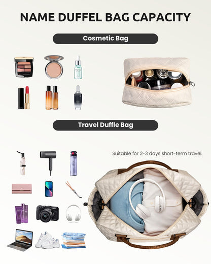 Vogewood Mom Gifts-Women Birthday Gifts-Gifts for Teenage Girls-Personalized Duffle Bag with Shoe Compartment, Kids Overnight Bag,Travel Weekend Bag, Gift for Women Friend Niece Birthday (Letter A)