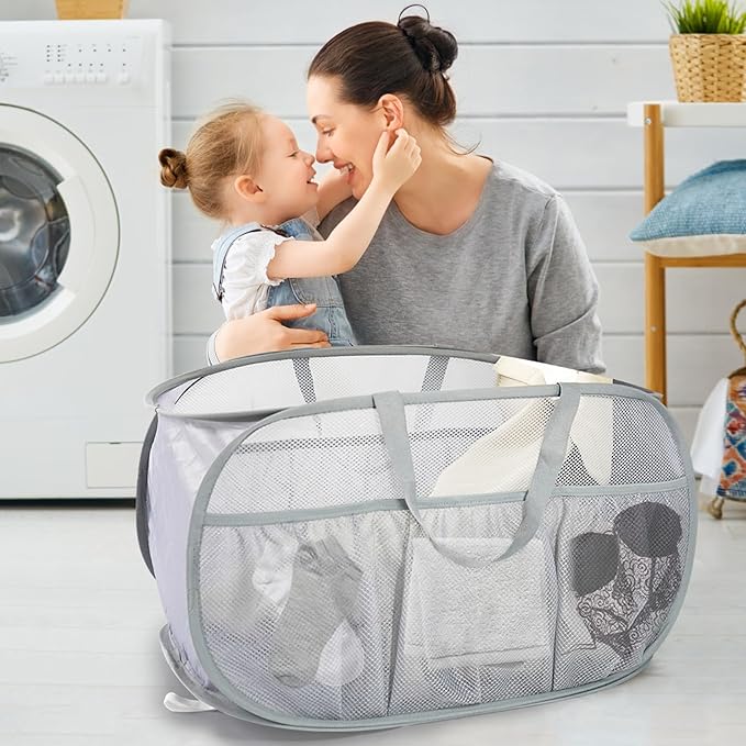 Collapsible Laundry Baskets, Upgrade Pop Up Laundry Hamper