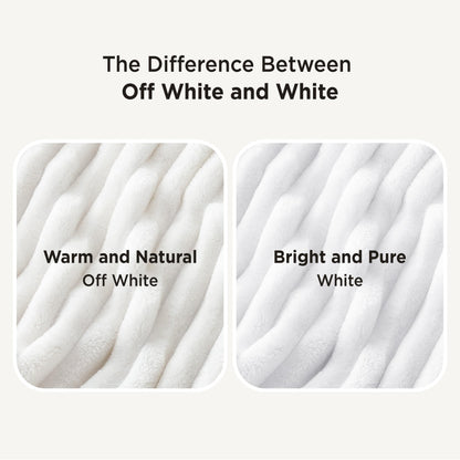 Bedsure GentleSoft White Throw Blanket for Couch - Cozy Blanket for Women, Cute Fleece Throws for Girls Sofa Couch Cover, Birthday Gifts for Women, Room Fall Halloween Decor, Off White, 50x60 Inches