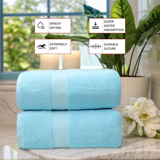 Fluffy Cotton Bath Towels Set650GSM, 2-Piece Set, Thickened and Enlarged