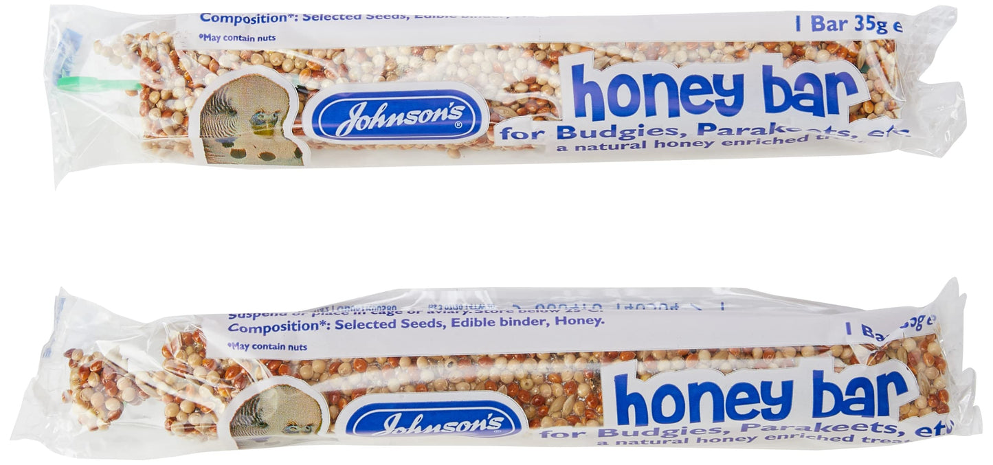 Johnsons Bulk Box Treat 2 Eat Budgie/Parakeet Honey Bars 1x40