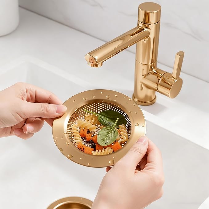 Retisee 2 Pcs Sink Strainer Stainless Steel Kitchen Sink Drain Strainer Basket