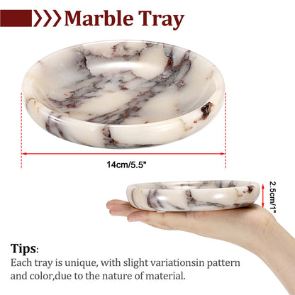 Hipiwe Decorative Key Holder for Entryway Table Round Key Bowl Marble Nightstand Organizer for Candle Jewelry Tray for Earrings Necklaces