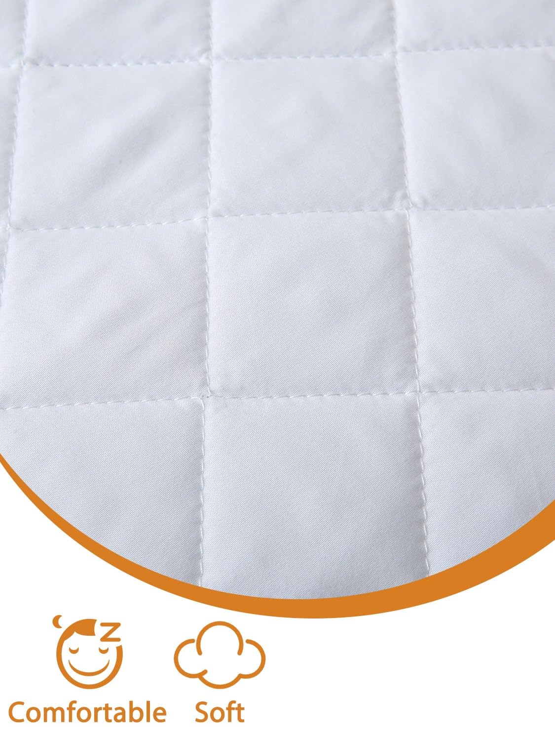 Bedecor Twin Quilted Air Mattress Pad with Pump Access Zipper,Air Bed Protector Cover, Deep Pocket Fits 18-24 Inch Blow Up Beds, Quiet & Breathable,White Diamond