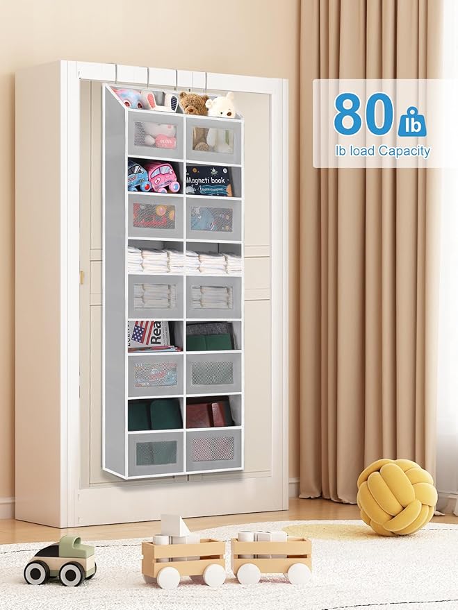 Over the Door Organizer Hanging- 10 Compartments, 80 lbs Load Behind Door