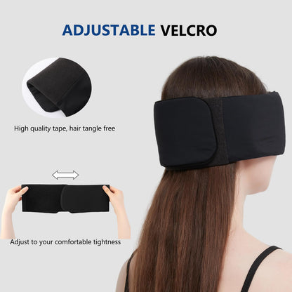 Alaska Bear Sleep Mask for Side Sleepers 2022 Headband Design, Cup-Shaped and Extra-Soft, 100 Blackout Eye Mask Shades Cover for Men and Women Home or Travel, Machine Washable, Black