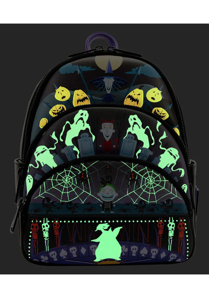 Loungefly The Nightmare Before Christmas Glow Triple Pocket Mini Backpack