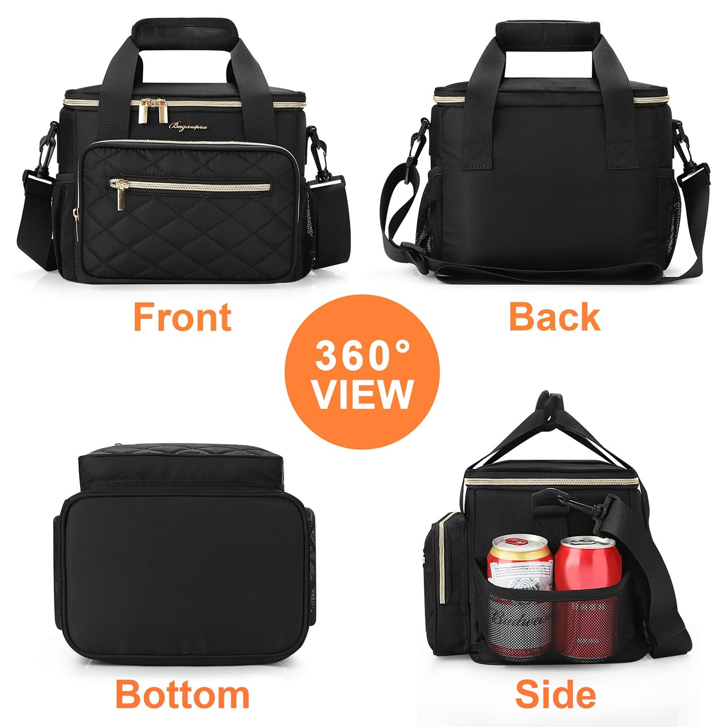Lunch Bag Women,Insulated Lunch Box Teen Girls Leakproof Lunch Tote Reusable Cooler Bag for Adult School Work Office Picnic Hiking Beach City Walk