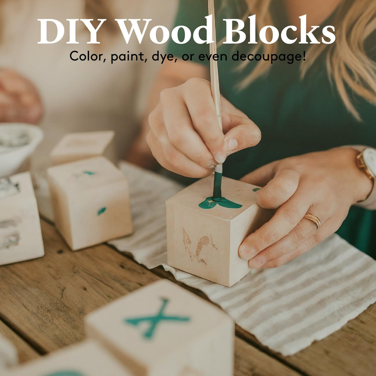 DIY Wood Cubes 4-inch, Pack of 1 Large Blank Wooden Blocks for Crafts, STEM, Building, Monitor Riser, Photo Cube Craft, and Home Decor, by Woodpeckers