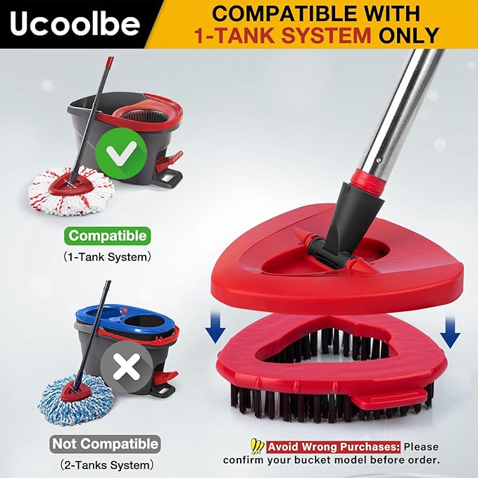 Spin Mop Scrub Brush for O-Cedar EasyWring 1 Tank System, Scrubber Brush