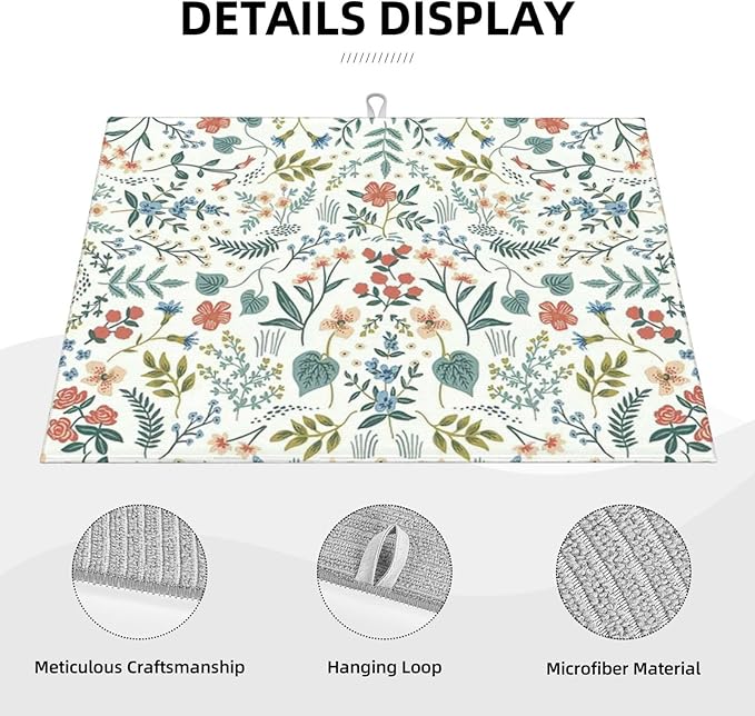 2Pcs Dish Drying Mats Faucet Mats Sets Large Size Coffee Mats Sink Faucet Mat