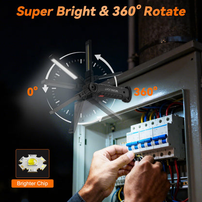 Ruboliy Magnetic Work Light 6Pack, Rechargeable LED Work Light with 360° Rotation, 5 Mode Mechanic Light, Compact Rechargeable Flashlight with Hook for Car Repairing, Emergency, Fathers Day Dad Gifts