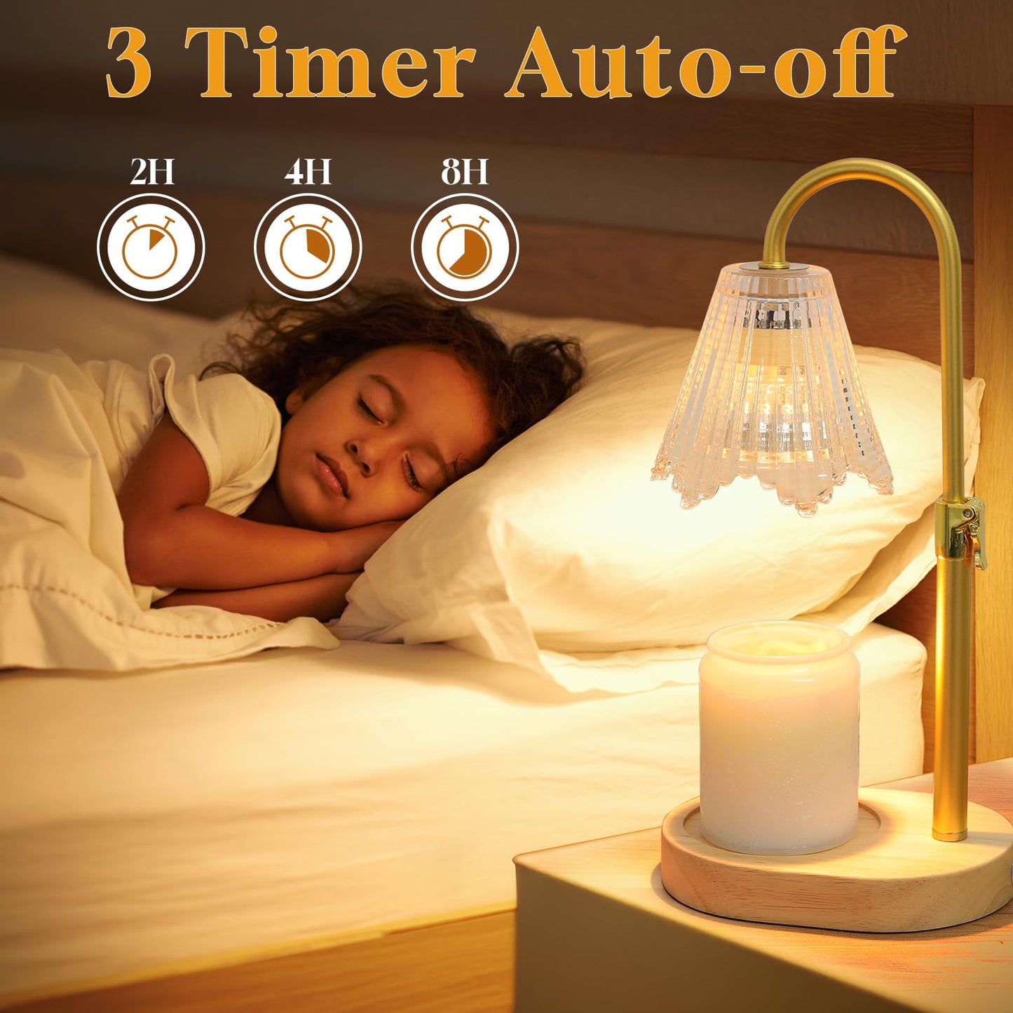 HUAEU Candle Warmer Lamp with Timer, Dimmable Candle Lamp Adjustable Height, Birthday Gifts for Mom Women, House Warming Gifts New Home Decor
