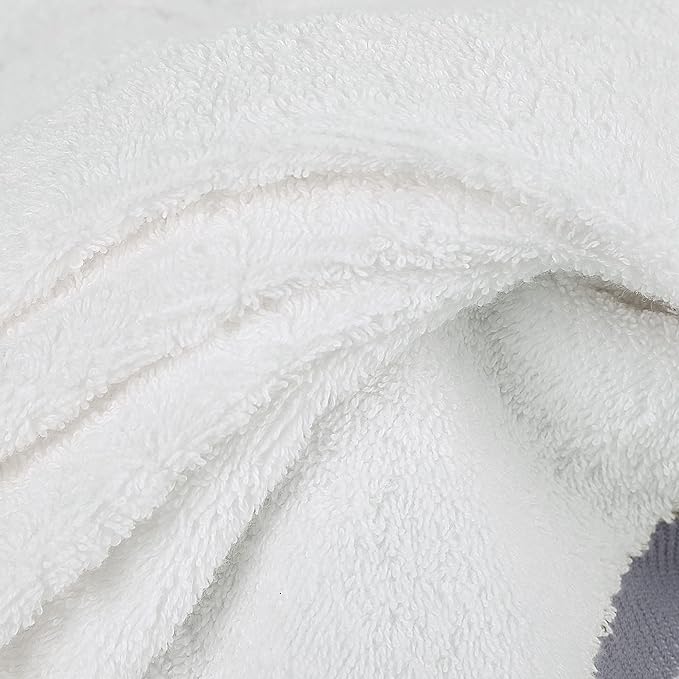 PiccoCasa Set of 2, 750 GSM Luxury White Hand Towels