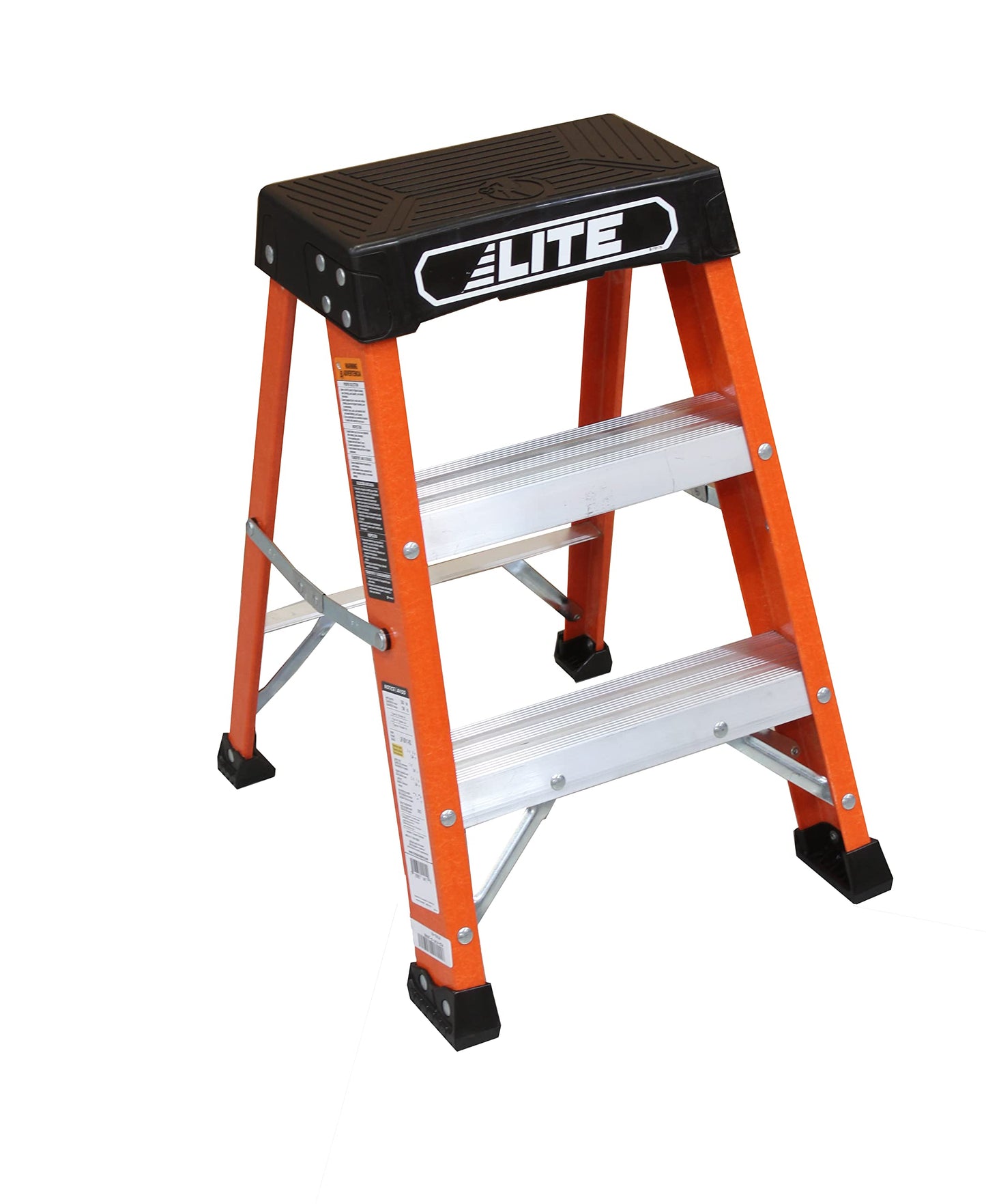 Louisville Ladder FS2005 Fiberglass Step Ladder, 5-Feet/250lb, Yellow & LITE 2' Fiberglass Step Stool Ladder, 300-Pound Capacity, Type IA, LP-3011-02