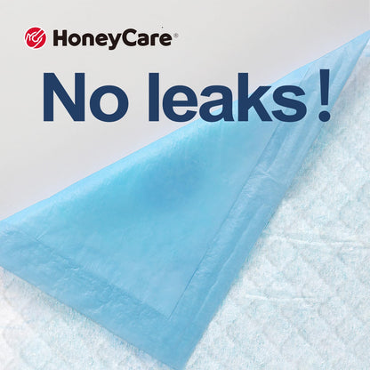 HONEY CARE All-Absorb Training Pads 100-count, Dog and Puppy Training Pads, Ultra Absorbent and Odor Eliminating, Leak-Proof 5-Layer Potty Training Pads with Quick-Dry Surface, Blue, A01