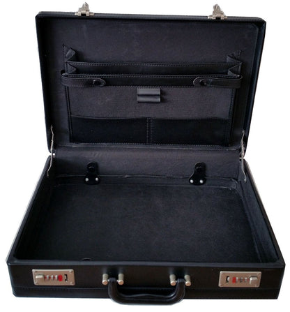 ESSENTIAL PRODUCTS Smooth Nappa Faux Leather Expandable Executive Attache Case Briefcase