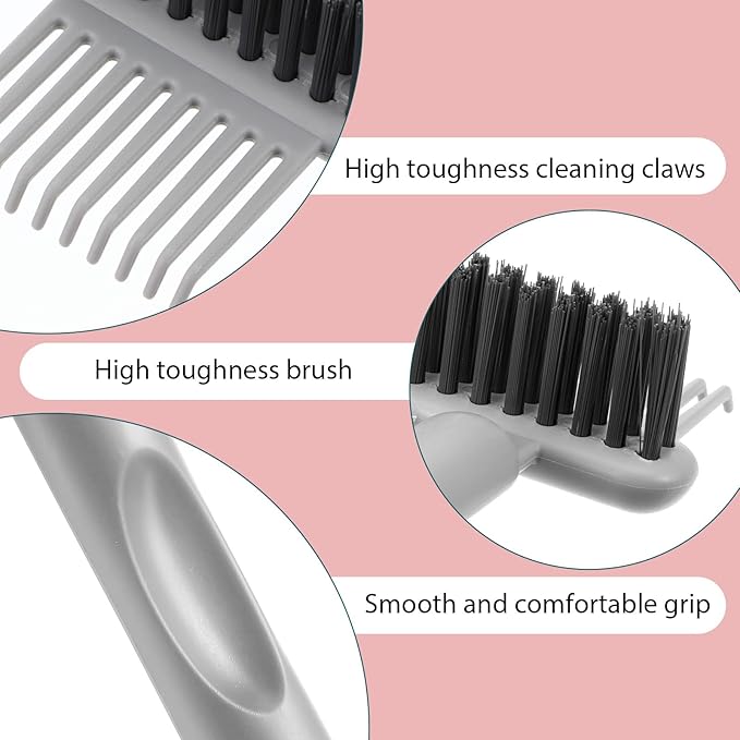 2Pcs Hair Brush Cleaning Tool 2-in-1 Comb Cleaner