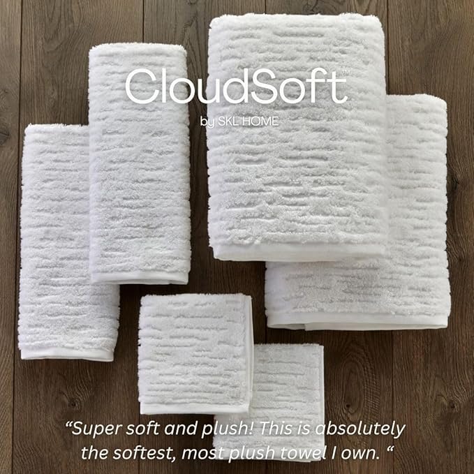 SKL Home CloudSoft Cotton Luxury 2-Piece Hand Towel Set