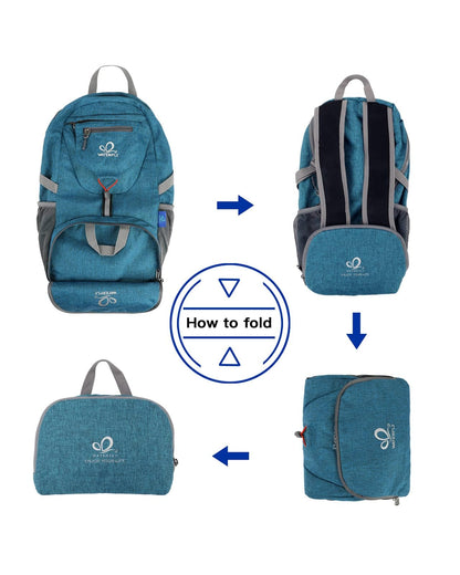 Waterfly Ultra Lightweight Foldable Backpack: 20L Packable Rucksack Daypack for Men Women Hiking Travelling Camping Sports Outdoor