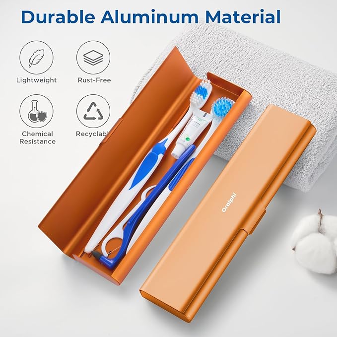 Wider Aluminum Toothbrush Travel Case, Portable Travel Toothbrush Holder