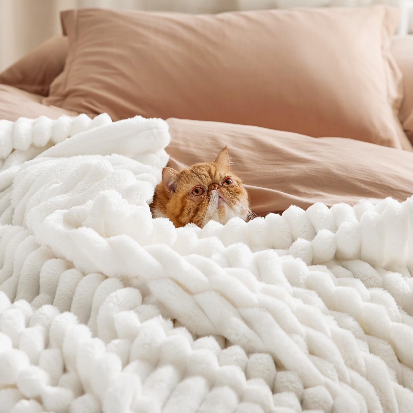 Bedsure King Size Blanket for Bed&King Size Blanket for Bed, White, 108x90 Inches