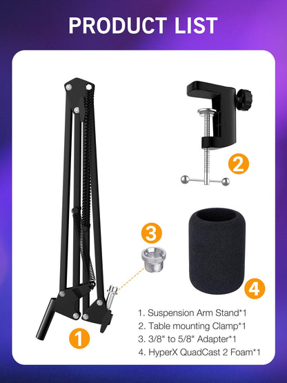 Metal Desk Clamp For Microphone Suspension Boom Scissor Arm Stand Holder with Adjustable Screw by SUNMON