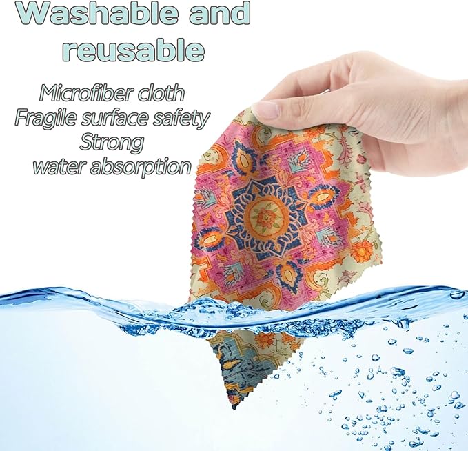 6 PCS Glasses Cleaning Cloth Eyeglass Lens Microfiber Cleaning Cloth Reusable
