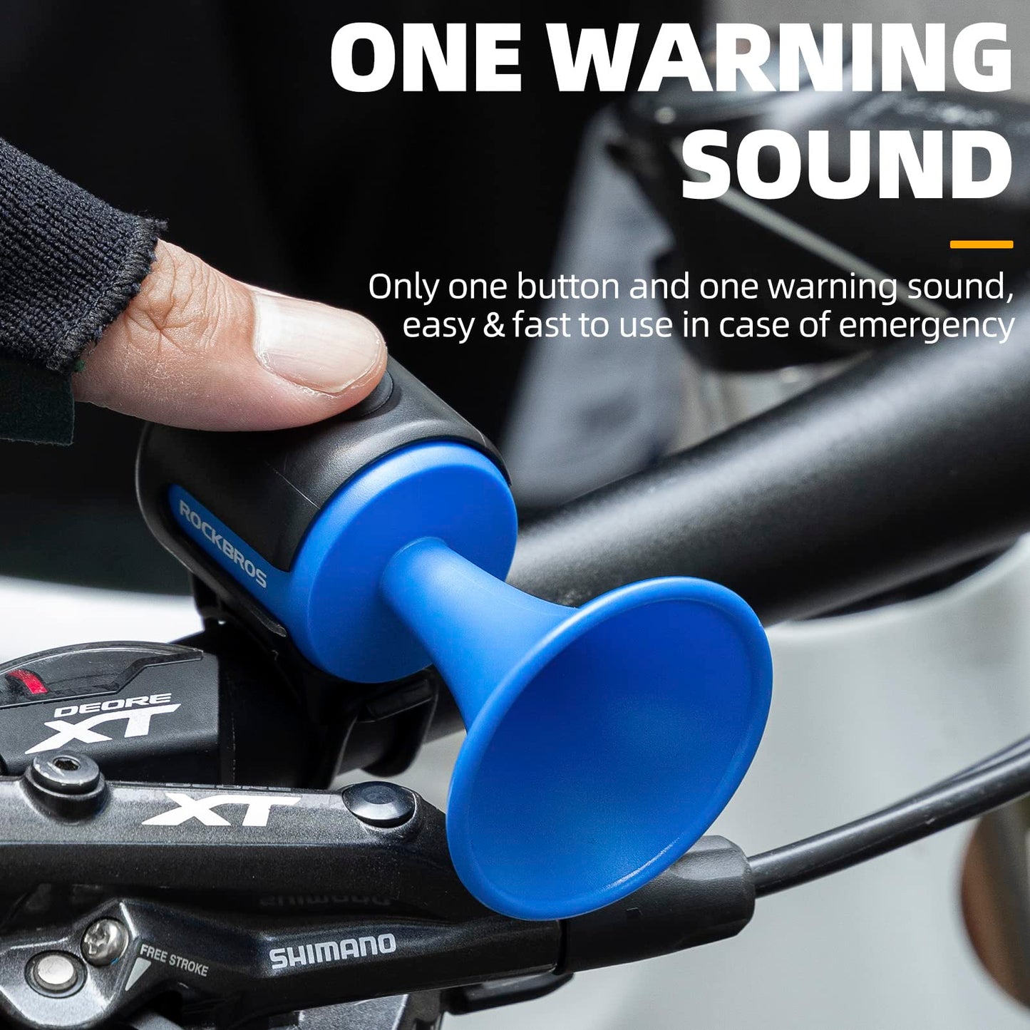 ROCKBROS Electric Bike Horn 120dB Adults Kids Bike Horn Alarm IPX4 Waterproof Electronic Bicycle Horns for Handlebars Ebike Scooter Horn Black