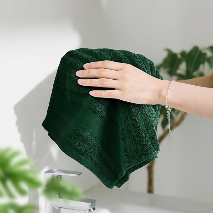 Jacquotha 4-Pack Hand Towels Ribbed – Kitchen & Bathroom Premium Cotton Towels