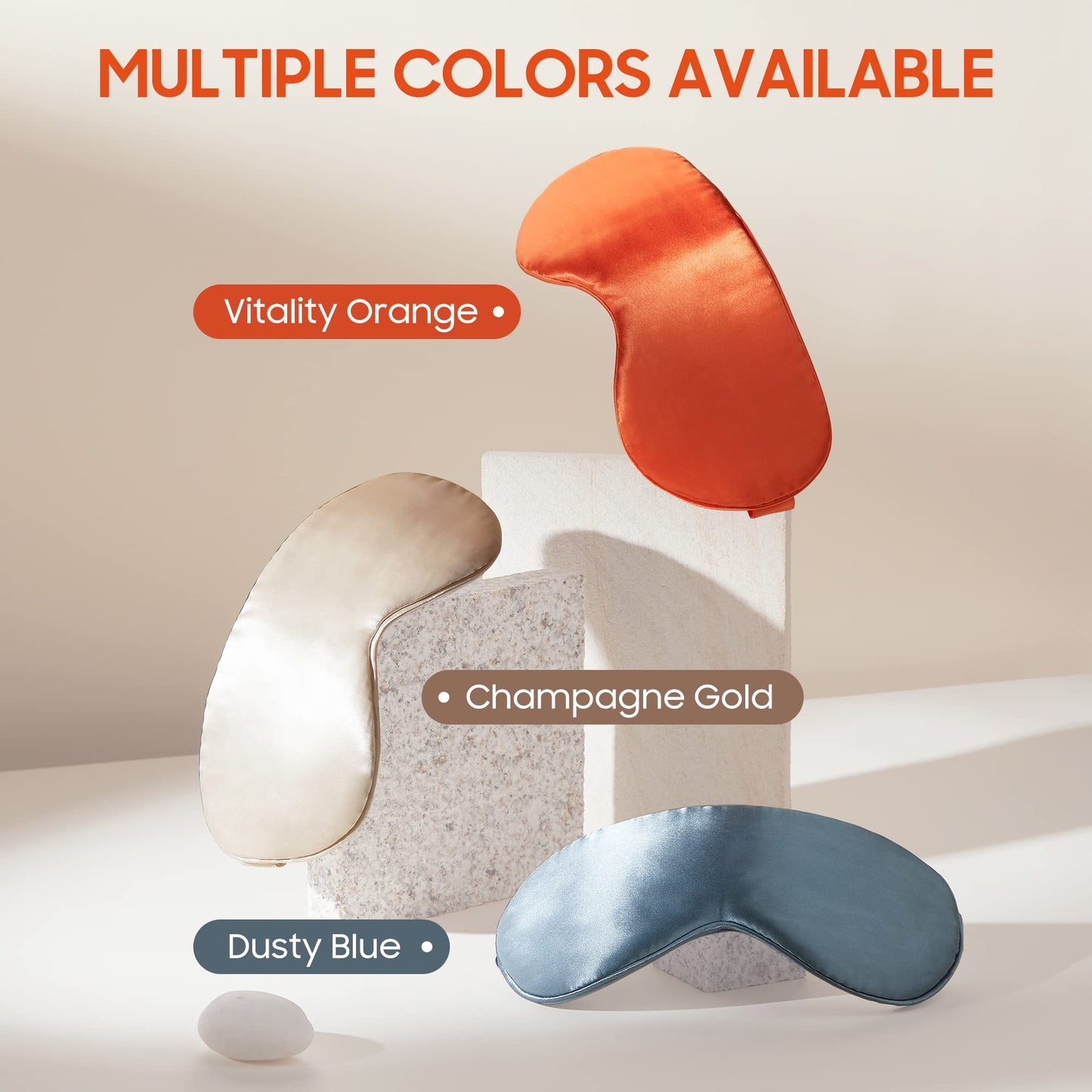 Sleep Mask 100% Mulberry Silk for Light Blocking, ZOESMIEN Eye Mask for Women Men Side Sleeper, Puffiness Dry Eyes Headache, Adjustable Strap, Christmas Gift Package, Misty Blue