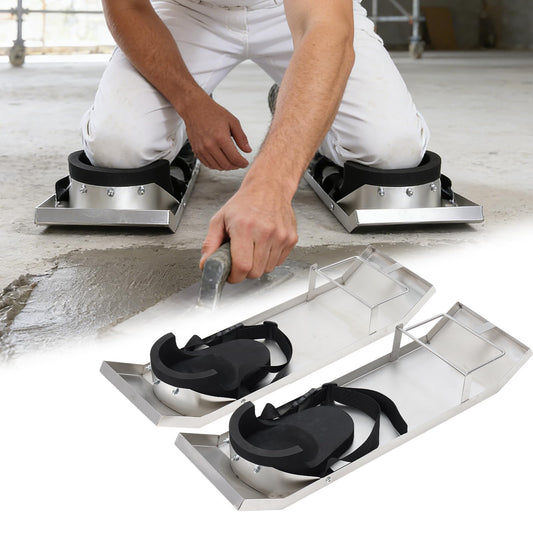 HOME RIGHT Concrete Sliders 28 * 8 Inch Toe Knee Crawler Stainless Steel Concrete Knee Boards Sliders Lightweight Concrete Knee Boards Labor-Saving Patines Para Concreto