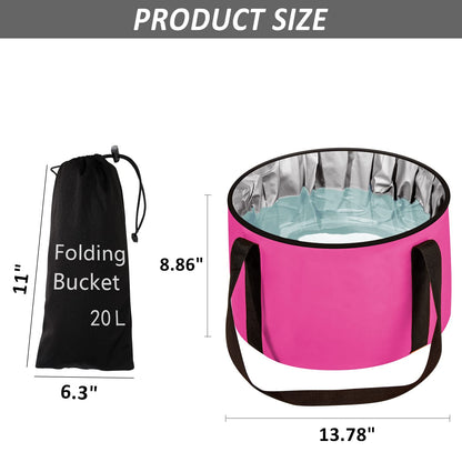 Foot Bath Basin 20L Collapsible Bucket, Portable Foot Soak Tub Feet Soaking Bucket for Outdoor Travel, Camping, Fishing(Black)