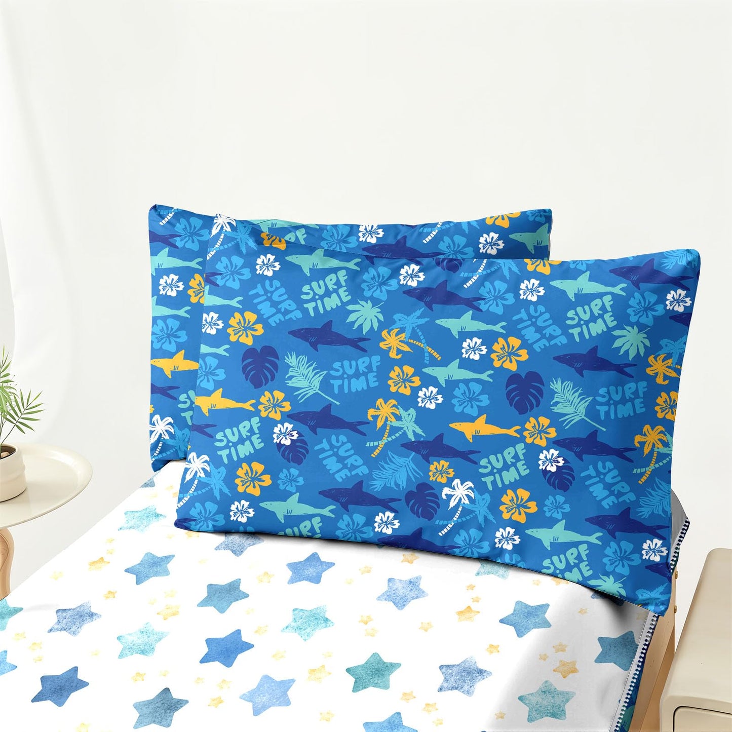 Dearller Boys Zipper Bedding Twin Shark Comforter Twin All in one Zipper Boys Blue Bedding Kids Comforter