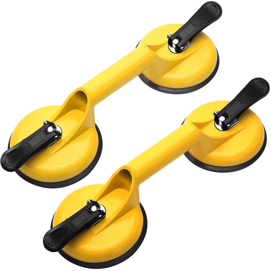 FCHO Glass Suction Cups Heavy Duty Aluminum Vacuum Plate Handle Floor Holder Hooks to Lift Large Glass/Tile Suction Cup Lifter/Moving Glasses/Pad for Lifting/Dent Puller (2 Pack)