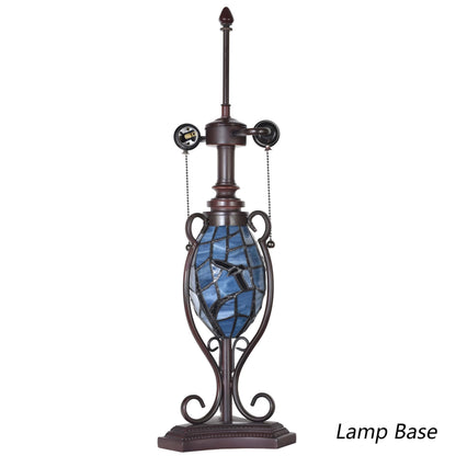 Bieye L10954 Raven Sitting on Bare Tree Branch in Full Moon Night Tiffany Style Stained Glass Table Lamp for Home Decor (Dark Blue, 16Wx24H)