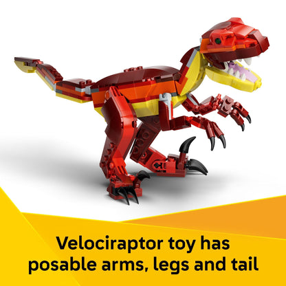 LEGO Creator 3 in 1 Fierce Dinosaur Building Toy for Boys & Girls, Ages 8+ - Gift for Birthdays - Kids Build 1 of 3 Prehistoric Animal Figures - 31379