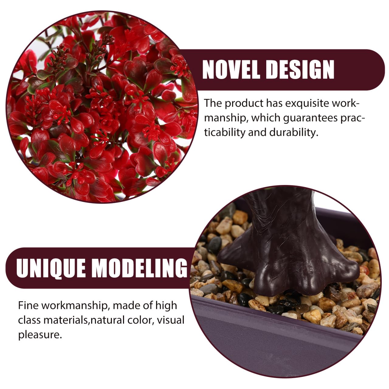 Cabilock Artificial Bonsai Tree Decor, Small Fake Plants Indoor for Home Office Desk, Faux Potted Plant Zen Japanese Trees for Men Living Room Shelf Decorations