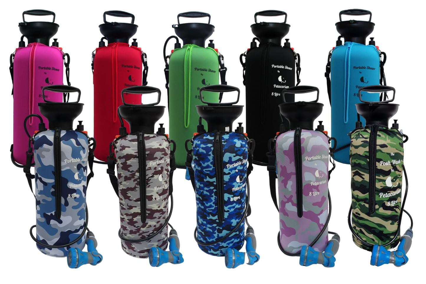 Petacarium Insulated Portable Shower (8 Litre, Aqua) for Dogs, Camping, Paddleboarding, Muddy Walks