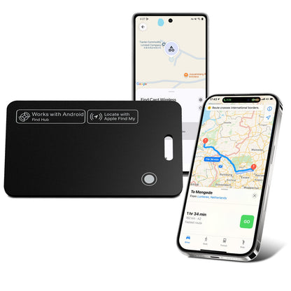 Tracker Card for iPhone & Android, Tracking Card with Apple Find My & Google's Find Hub, Rechargeable Slim Wallet Tracker Card for Wallet, Luggage, Keys,IP68 Waterproof