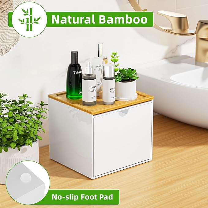 VITVITI Drawer Disposable Face Towel Holder Box, Acrylic Facial Towel Container