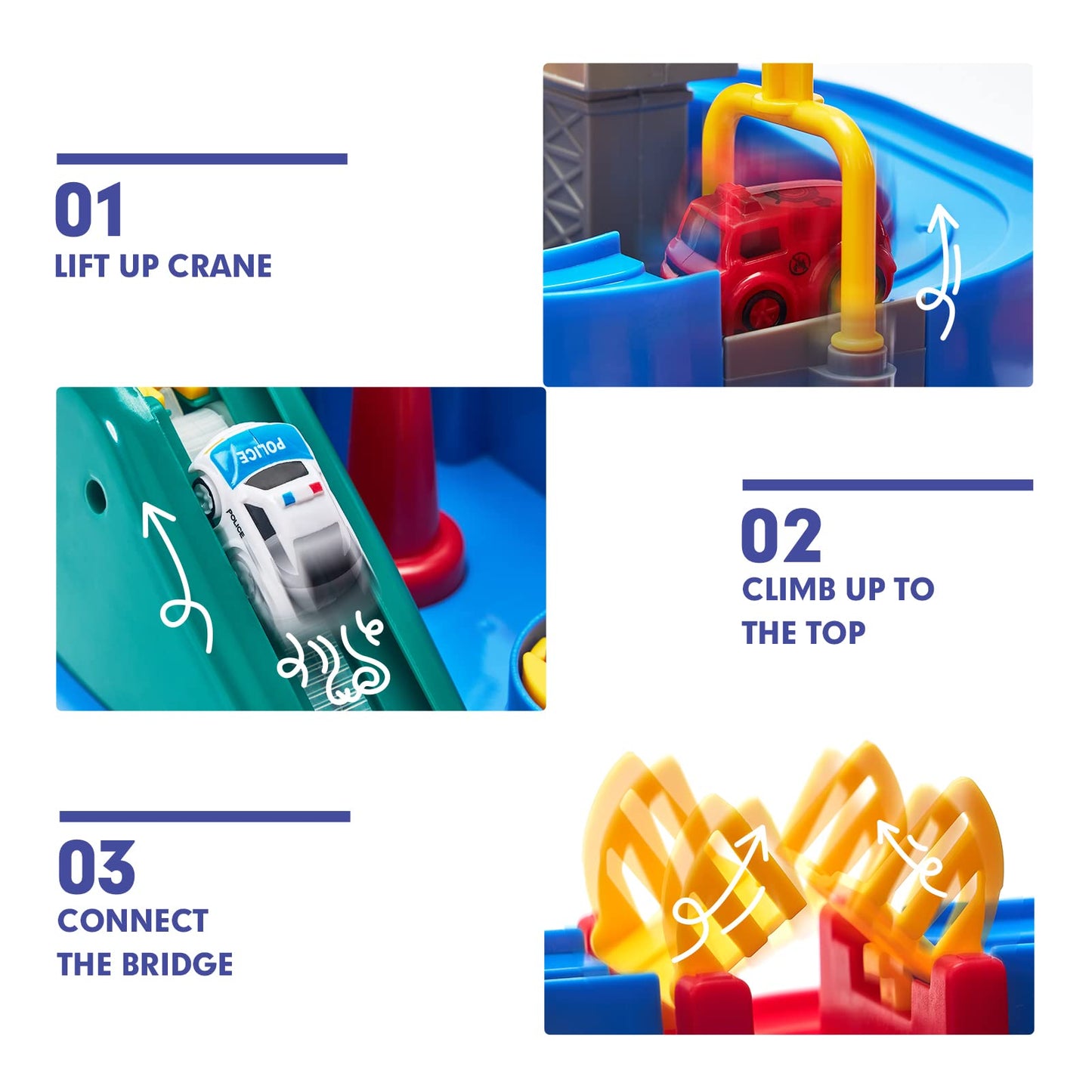 hahaland Kids Toys for 3 Year Old Boys Car Race Track Boys Toys Age 3 4, Adventure Vehicles Learning & Intelligence Educational Toddler Gifts for 3 4 5 Year Old Girl