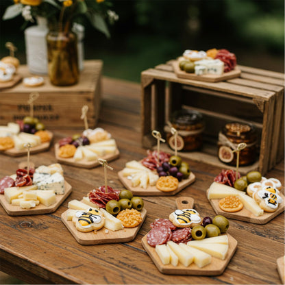 Ziliny 1 Set Bridal Baby Shower Prizes for Winners Honey Bee Cheese Board Party Gifts with Cheese Knive and Forks Box for Bee Baby Shower Themed Birthday Wedding Favors (Hexagon)