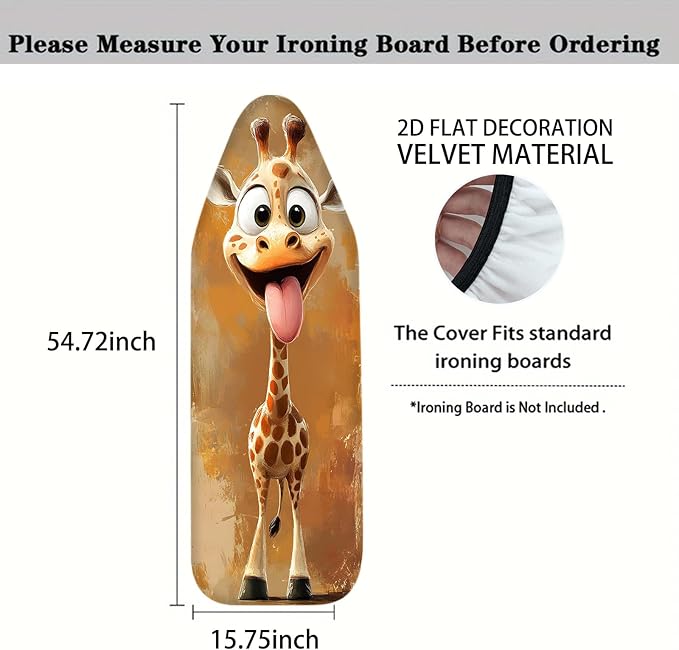 Nuxovilar Cartoon Giraffe Pattern Ironing Board Cover, 15 * 54inch, Fits Most