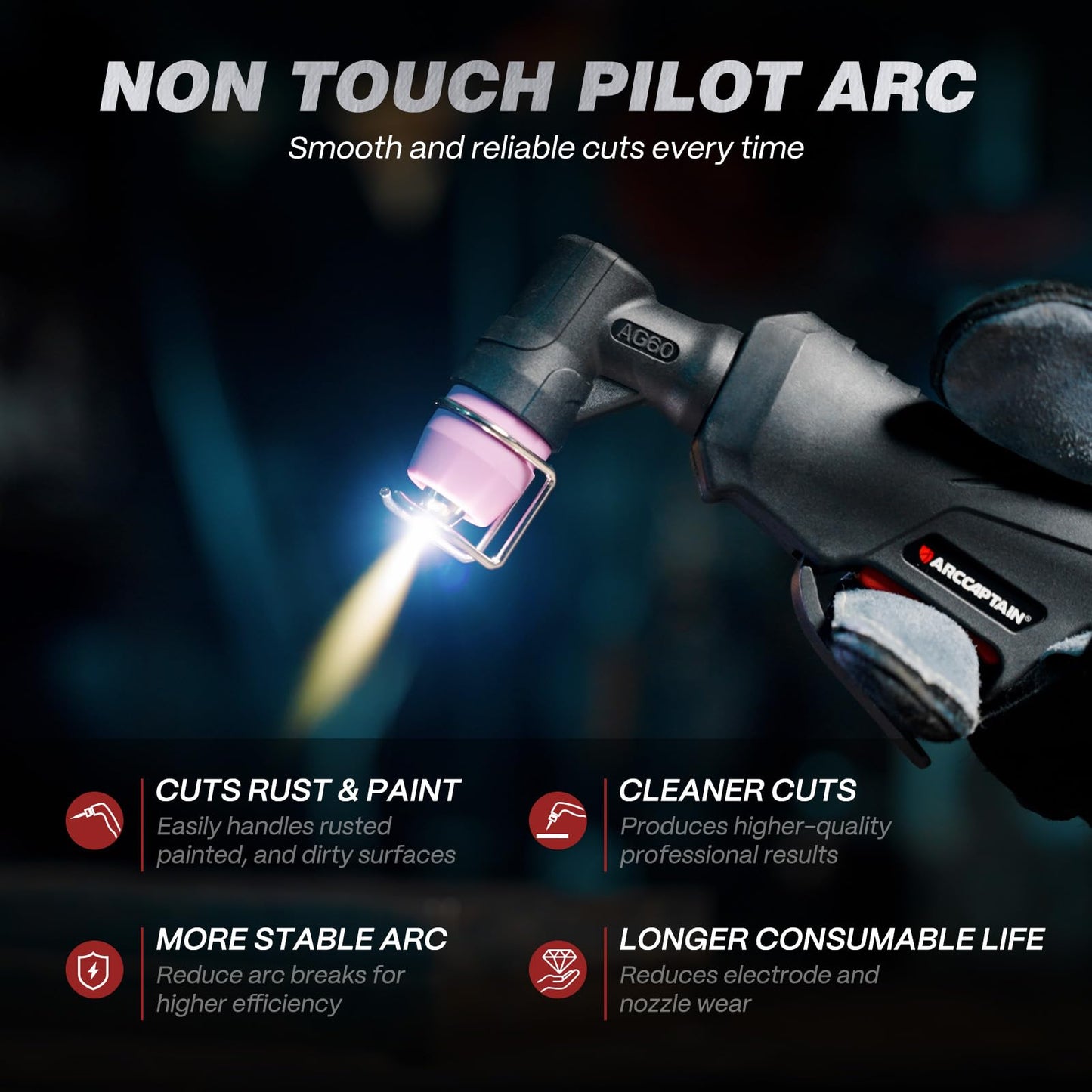 ARCCAPTAIN 55A Plasma Cutter and Intelligent Auto-Shade Welding Helmet
