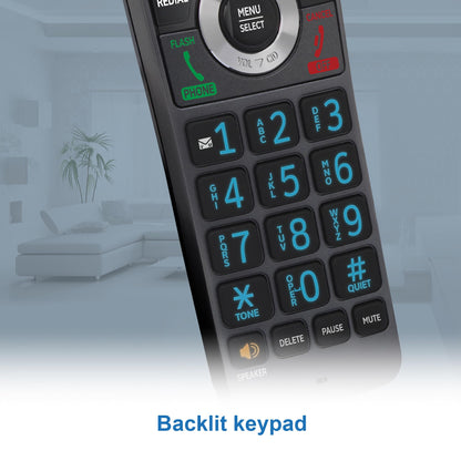 AT&T GL2101-2 DECT 6.0 2-Handset Cordless Home Phone with Call Block, Caller ID, Full-Duplex Handset Speakerphone, 2" White Backlit Display, Lighted Keypad (Graphite & Black)